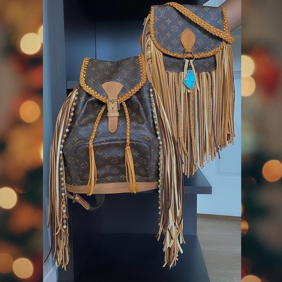 Handbags - Blonde Fringe Boho Louis Vuitton Backpack